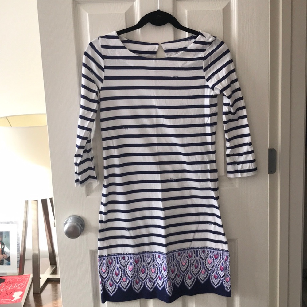 Lilly Pulitzer White and Navy Striped Dress